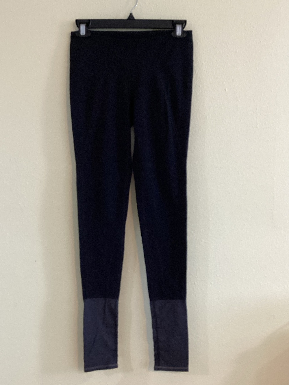 Athleta Black Leggings with Dark Gray Ankle Panels